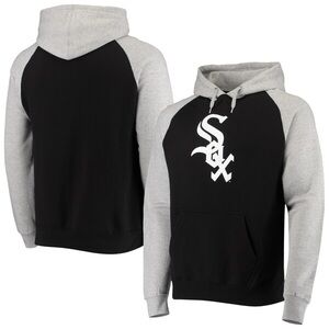 Men's Chicago White Sox Stitches Black/Heathered Gray Raglan Pullover Hoodie